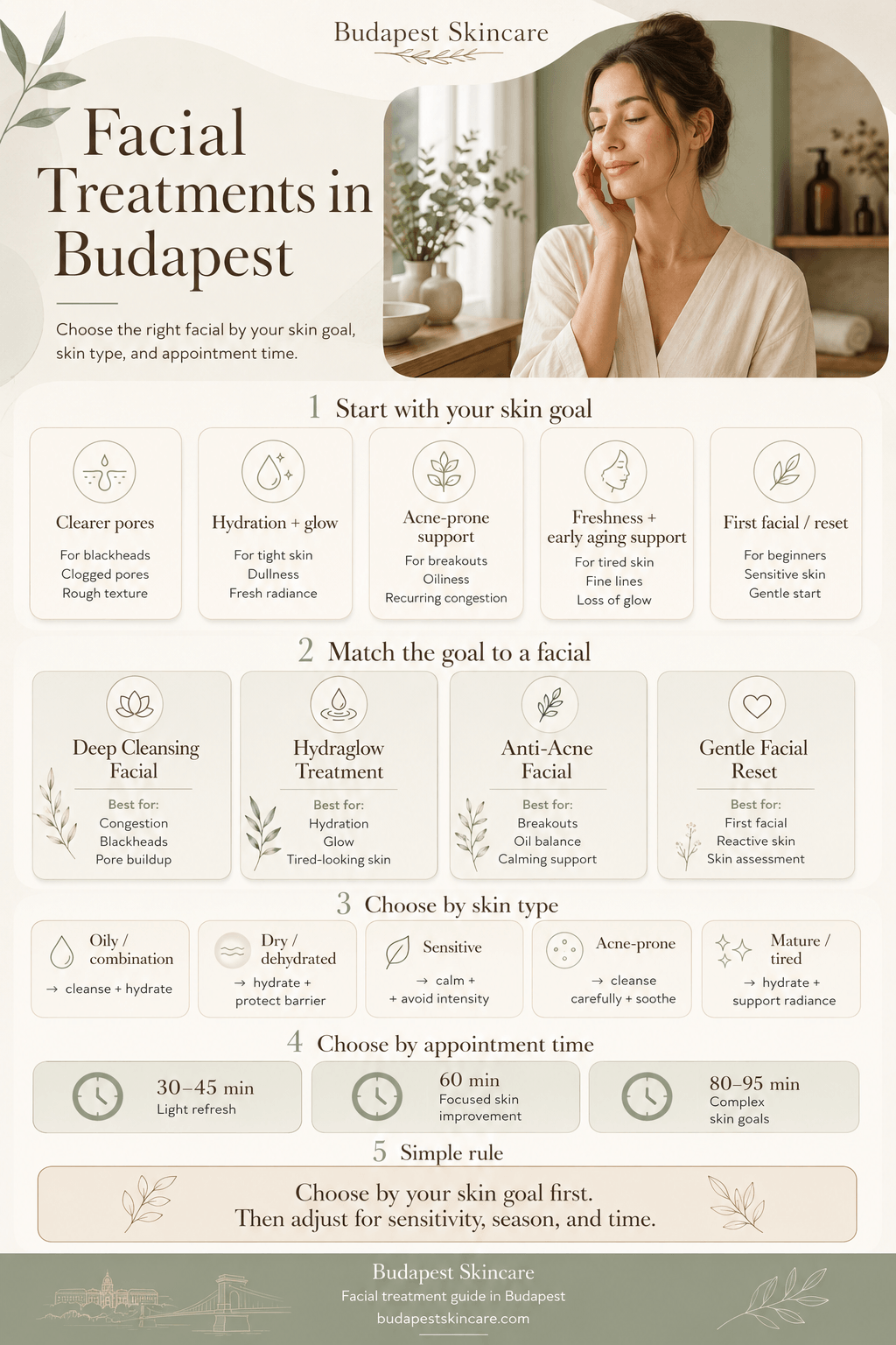 How to choose a facial treatment in Budapest by skin type, season, and aftercare